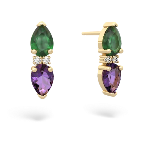 emerald-amethyst bowtie earrings