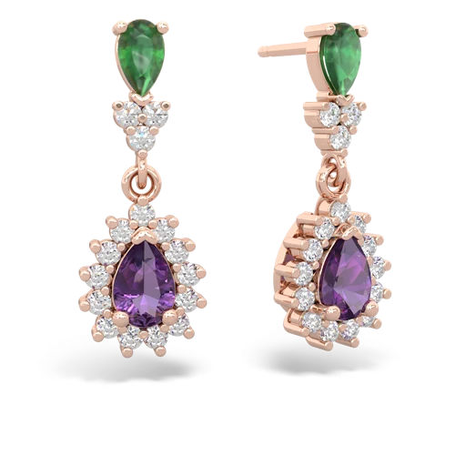 emerald-amethyst dangle earrings