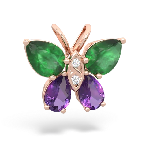 emerald-amethyst butterfly pendant