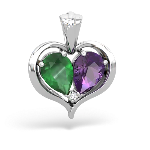 Emerald Genuine Emerald with Genuine Amethyst Two Become One pendant Pendant