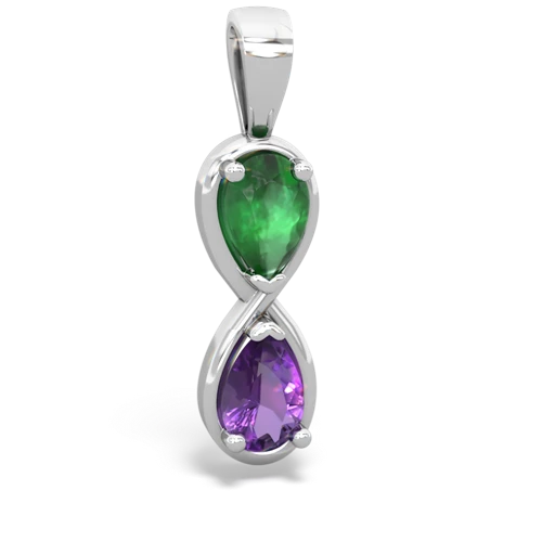 emerald-amethyst infinity pendant