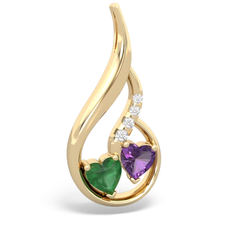 emerald-amethyst keepsake swirl pendant