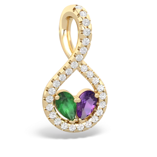 emerald-amethyst pave twist pendant