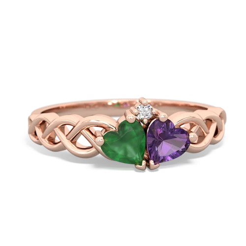 emerald-amethyst celtic braid ring