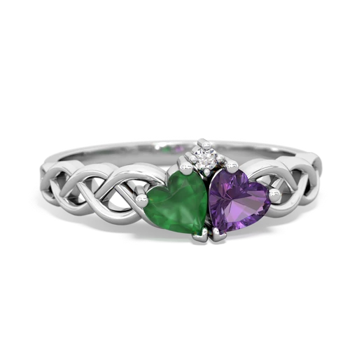 emerald-amethyst celtic braid ring