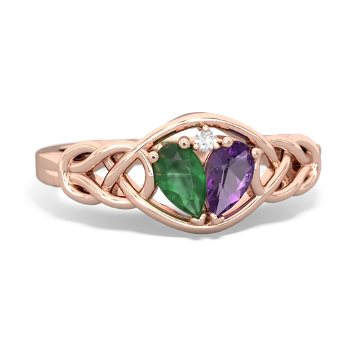 emerald-amethyst celtic knot ring
