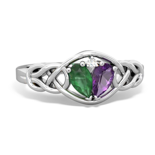 emerald-amethyst celtic knot ring