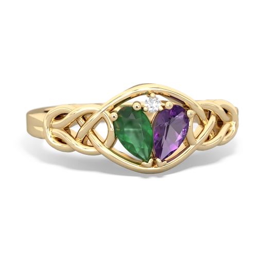 emerald-amethyst celtic knot ring