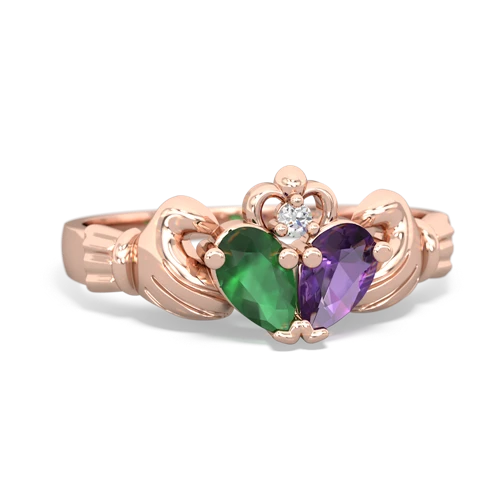 emerald-amethyst claddagh ring