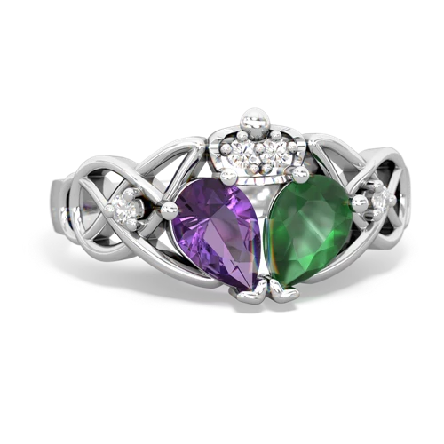 emerald-amethyst claddagh ring