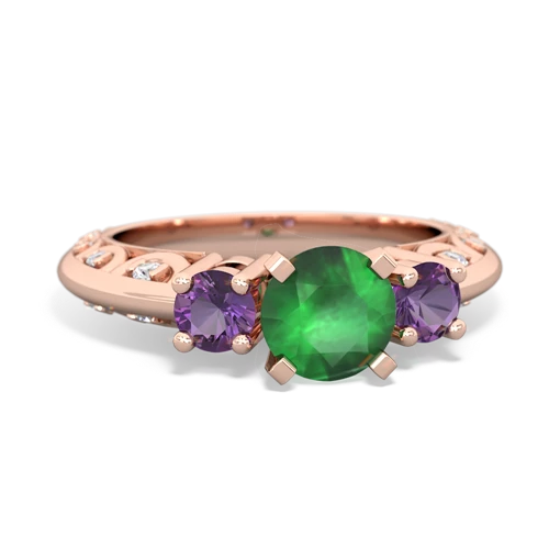 emerald-amethyst engagement ring