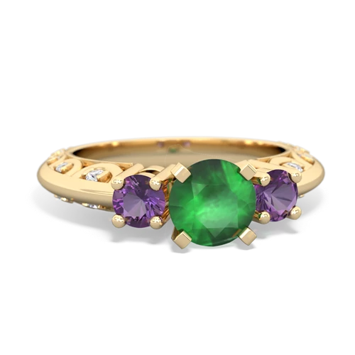 emerald-amethyst engagement ring