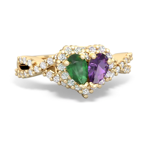 emerald-amethyst engagement ring