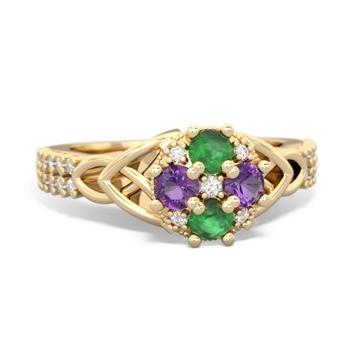 emerald-amethyst engagement ring