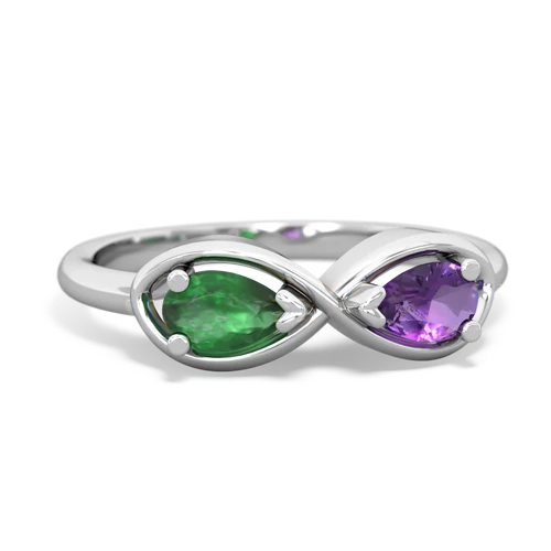 emerald-amethyst infinity ring