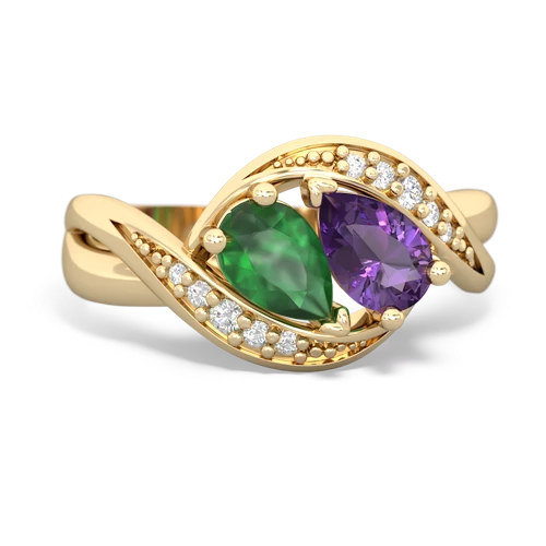Emerald Genuine Emerald with Genuine Amethyst Summer Winds ring Ring