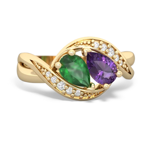 emerald-amethyst keepsake curls ring