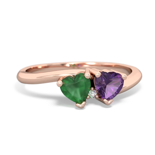 emerald-amethyst sweethearts promise ring