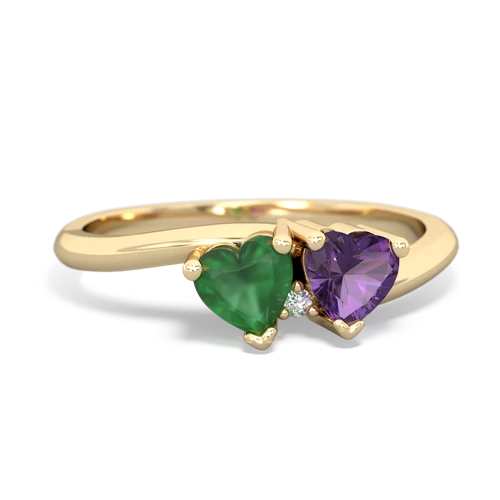 emerald-amethyst sweethearts promise ring