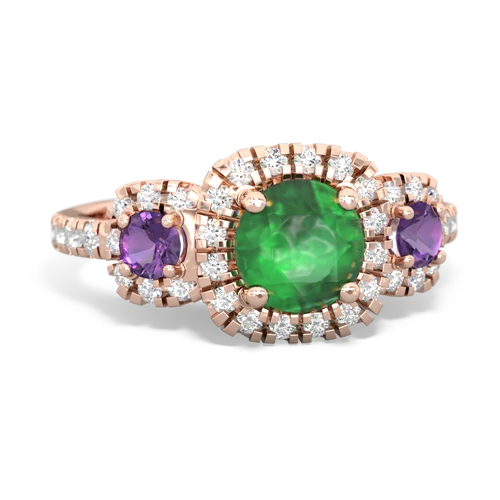 emerald-amethyst three stone regal ring