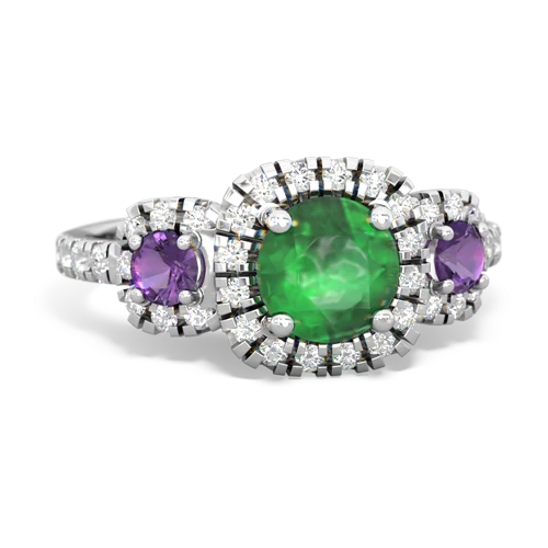 emerald-amethyst three stone regal ring