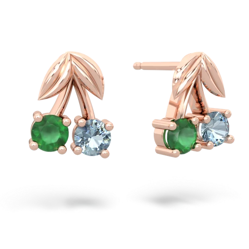 emerald-aquamarine cherries earrings