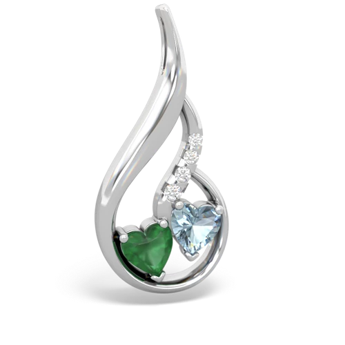emerald-aquamarine keepsake swirl pendant