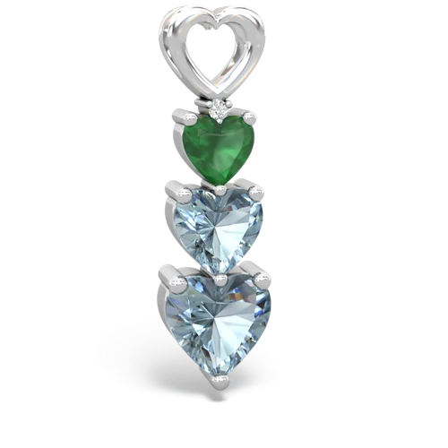 emerald-aquamarine three stone pendant