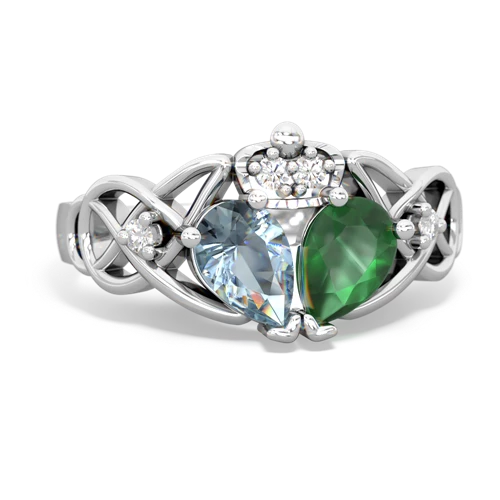 emerald-aquamarine claddagh ring