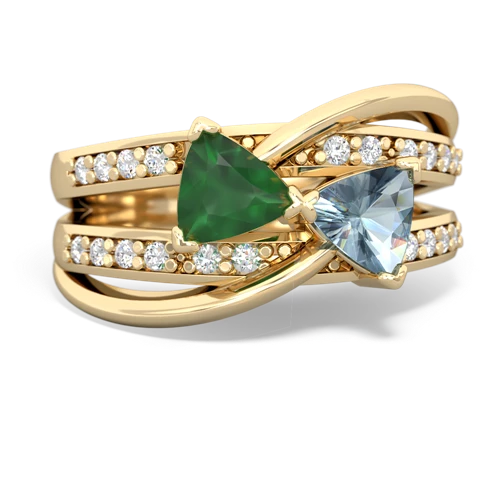 emerald-aquamarine couture ring