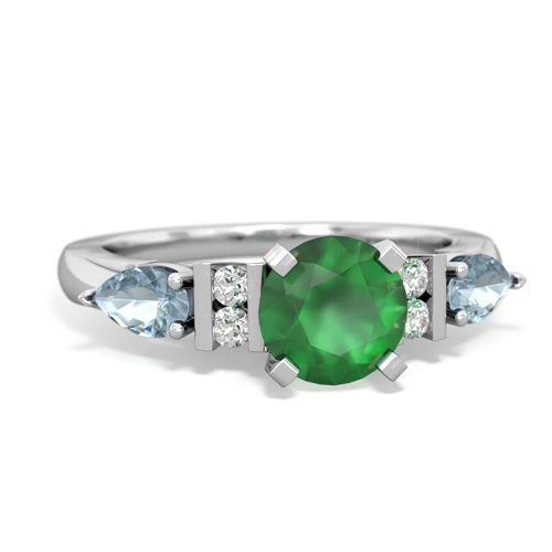 emerald-aquamarine engagement ring