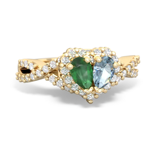 emerald-aquamarine engagement ring