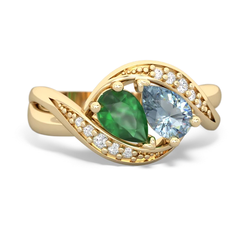 Emerald Genuine Emerald with Genuine Aquamarine Summer Winds ring Ring