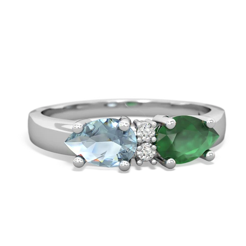 emerald-aquamarine timeless ring