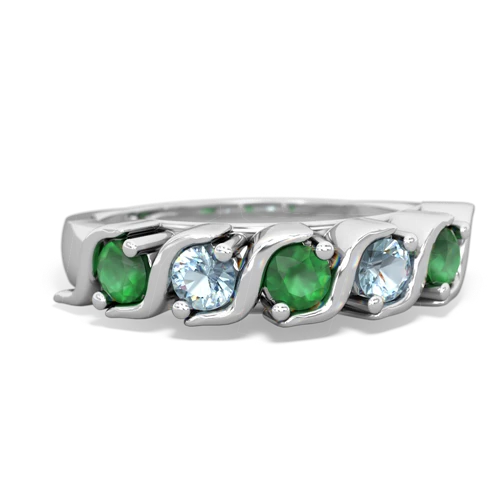 emerald-aquamarine timeless ring