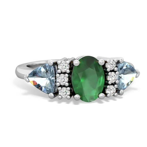 emerald-aquamarine timeless ring