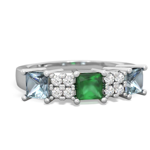 emerald-aquamarine timeless ring