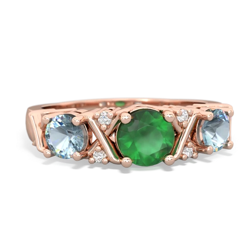 emerald-aquamarine timeless ring