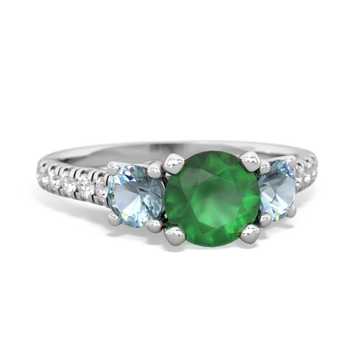emerald-aquamarine trellis pave ring