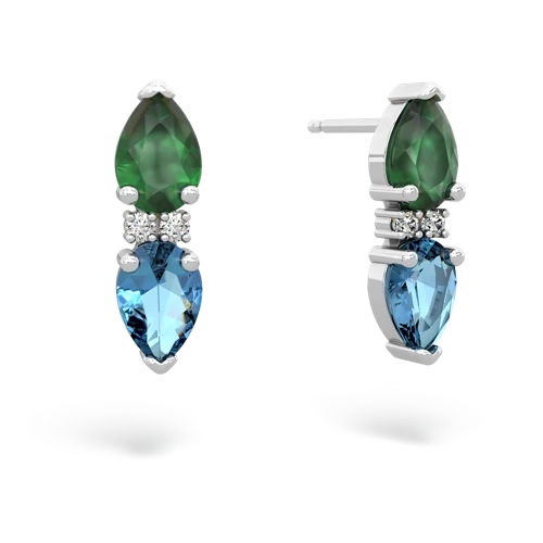 emerald-blue topaz bowtie earrings