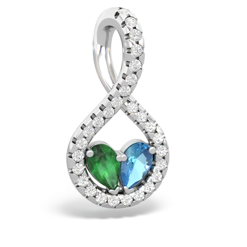emerald-blue topaz pave twist pendant