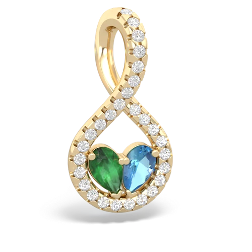 emerald-blue topaz pave twist pendant