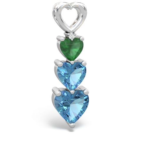 Emerald Genuine Emerald with Genuine Swiss Blue Topaz and Lab Created Emerald Past Present Future pendant Pendant