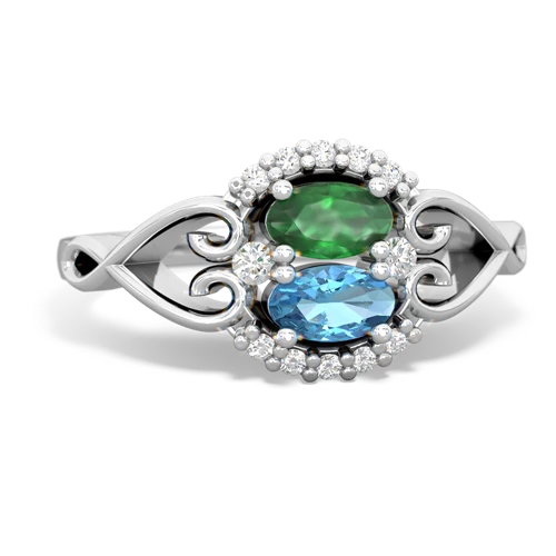 emerald-blue topaz antique keepsake ring