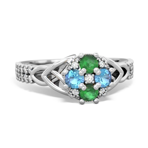 emerald-blue topaz engagement ring