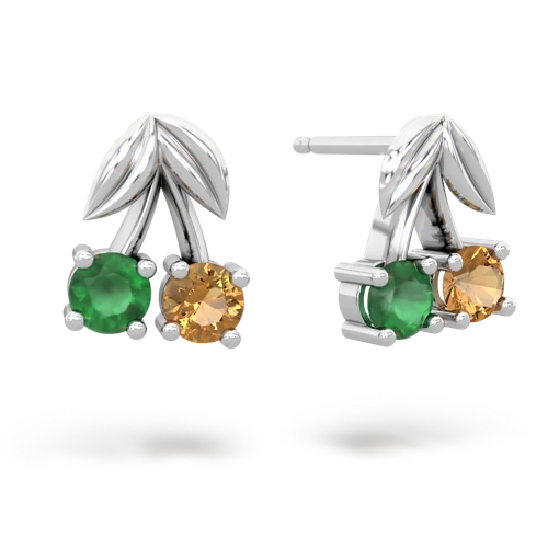 emerald-citrine cherries earrings