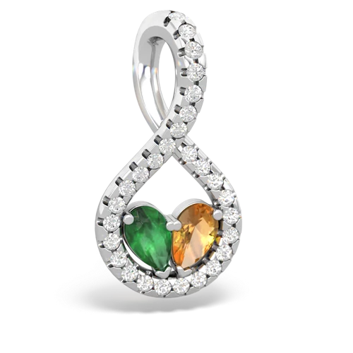 emerald-citrine pave twist pendant