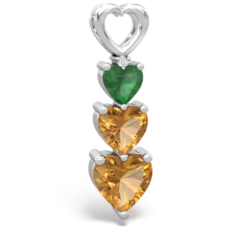 emerald-citrine three stone pendant