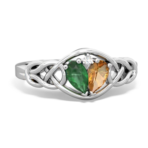 emerald-citrine celtic knot ring