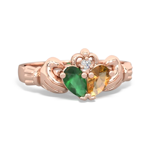 emerald-citrine claddagh ring